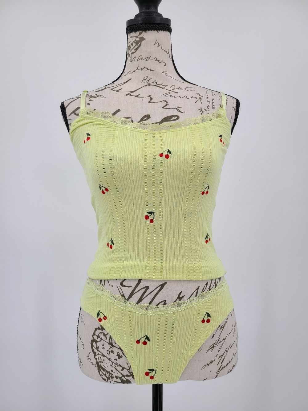 Anthropologie's LyreBird Yellow Ribbed Cami Set Size S/M - Picture 2 of 7